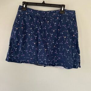 Lady Hagen Navy Mini Skort with Golf Club & Ball Print Size 10